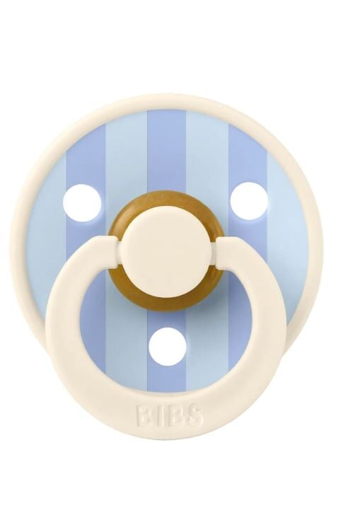 Bibs Studio Colour Block Kauçuk Emzik – Ivory / Dusty Blue, Size: 2 (6+ Ay)