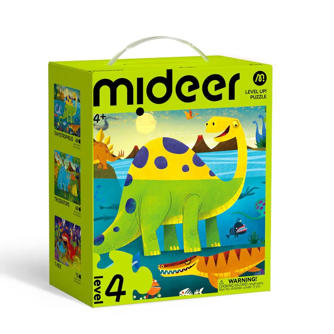 Mideer Level Up! Puzzle Serisi – Seviye 4: Dinozorlar Dünyası