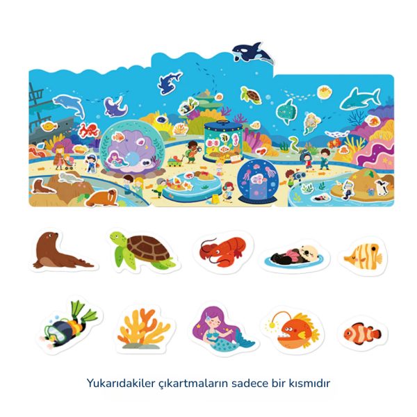 Yeniden Kullanılabilir Jel Çıkartma Seti -  İnanılmaz Akvaryum