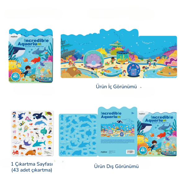 Yeniden Kullanılabilir Jel Çıkartma Seti -  İnanılmaz Akvaryum