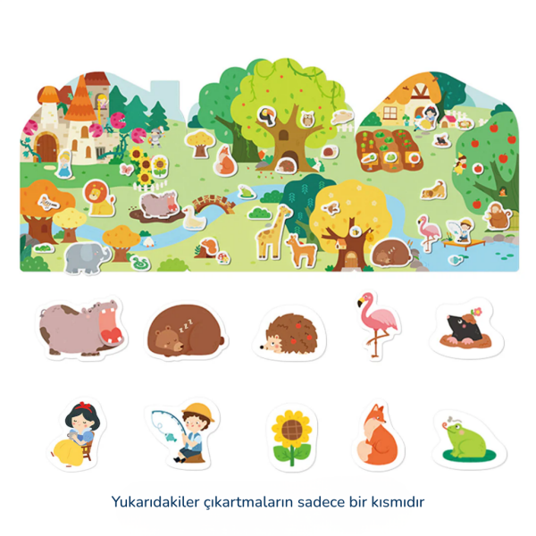 Yeniden Kullanılabilir Jel Çıkartma Seti - Hayvan Kasabası