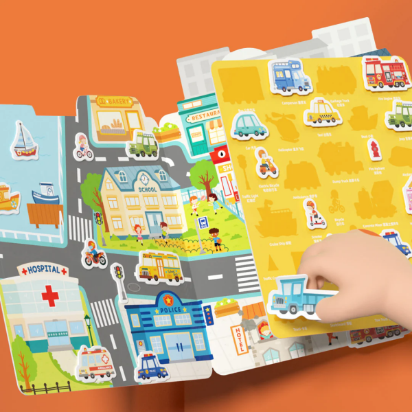 Yeniden Kullanılabilir Jel Çıkartma Seti -  Hareketli Trafik