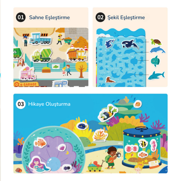 Yeniden Kullanılabilir Jel Çıkartma Seti -  Hareketli Trafik