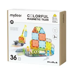 Mideer Renkli Magnetic Tiles - Küçük Mimar