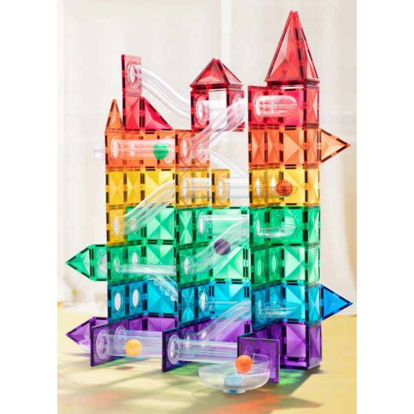 Mideer Renkli Magnetic Tiles - Top Oyunlu Parkur