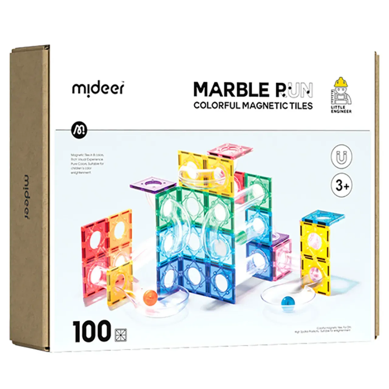 Mideer Renkli Magnetic Tiles -  Parkur 100 Parça