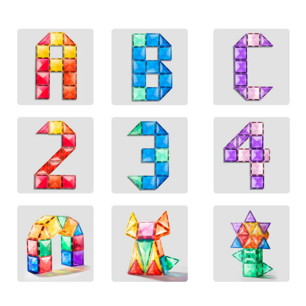 Mideer Renkli Magnetic Tiles - 60 Parça