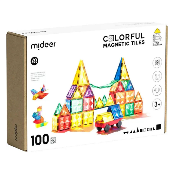 Mideer Renkli Magnetic Tiles -  100 Parça