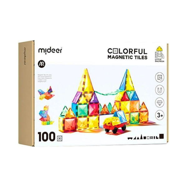Mideer Renkli Magnetic Tiles -  100 Parça