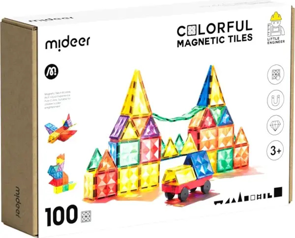 Mideer Renkli Magnetic Tiles -  100 Parça