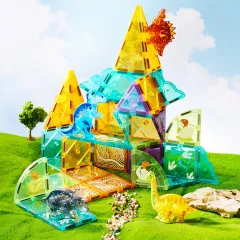 Mideer Renkli Magnetic Tiles -  Jurassic Macerası