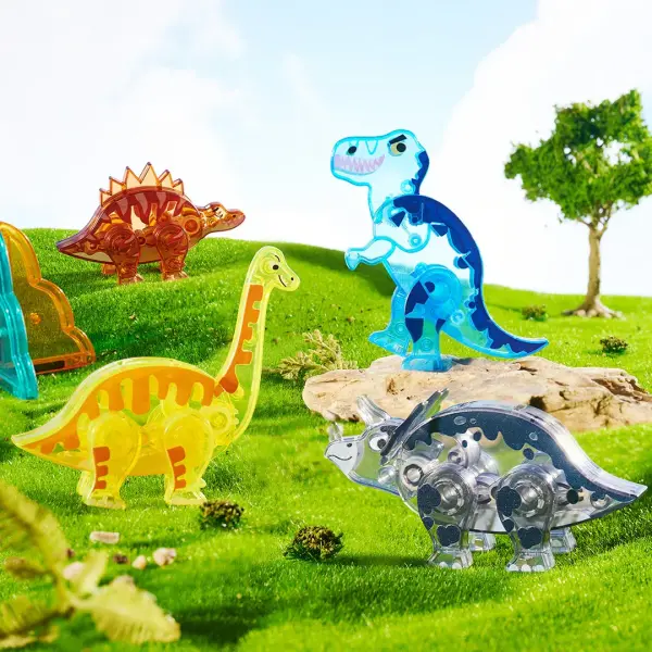 Mideer Renkli Magnetic Tiles -  Jurassic Macerası