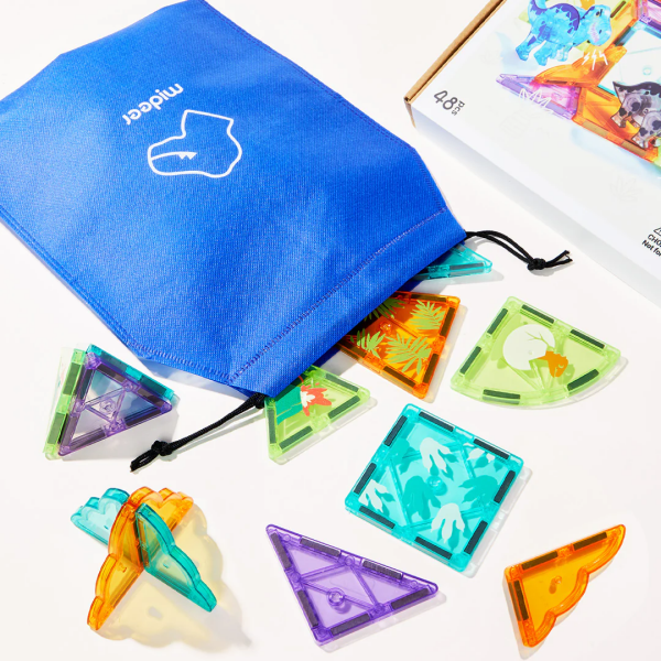 Mideer Renkli Magnetic Tiles -  Jurassic Macerası