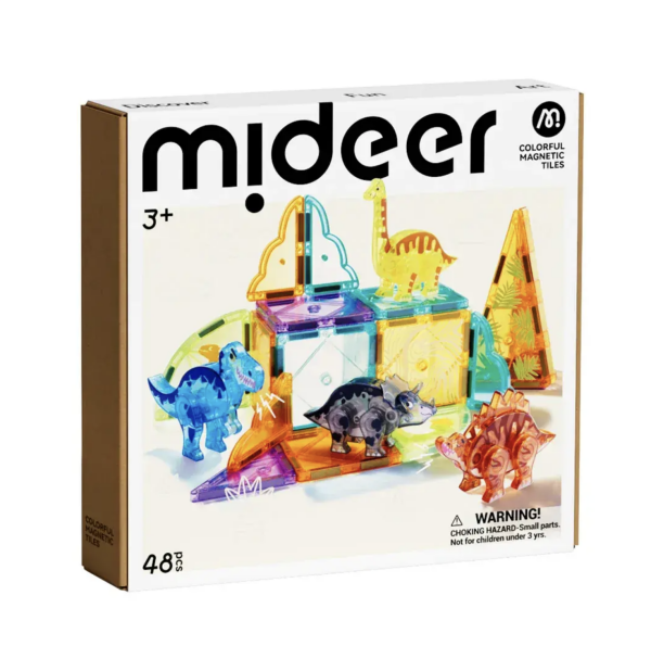 Mideer Renkli Magnetic Tiles -  Jurassic Macerası