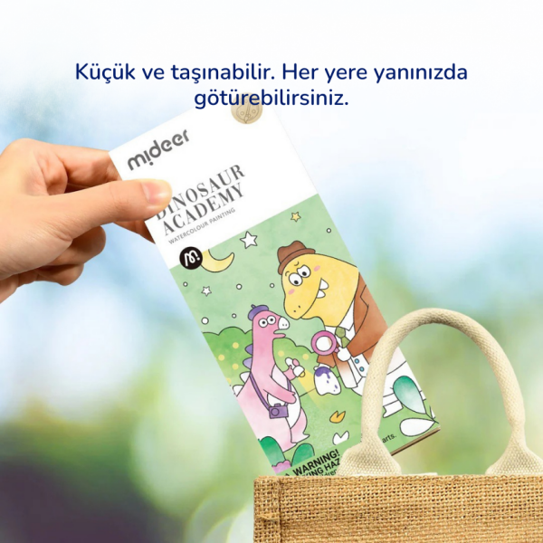 Mideer Akıllı Sulu Boya Defteri - Dinozor Akademisi