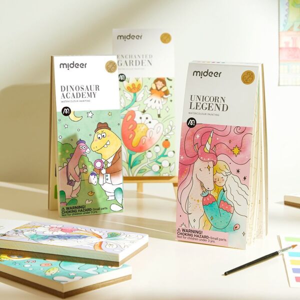 Mideer Akıllı Sulu Boya Defteri - Dinozor Akademisi