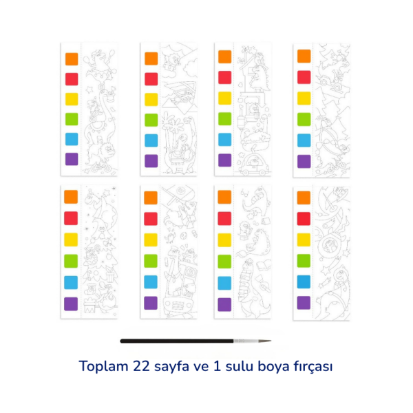 Mideer Akıllı Sulu Boya Defteri - Dinozor Akademisi