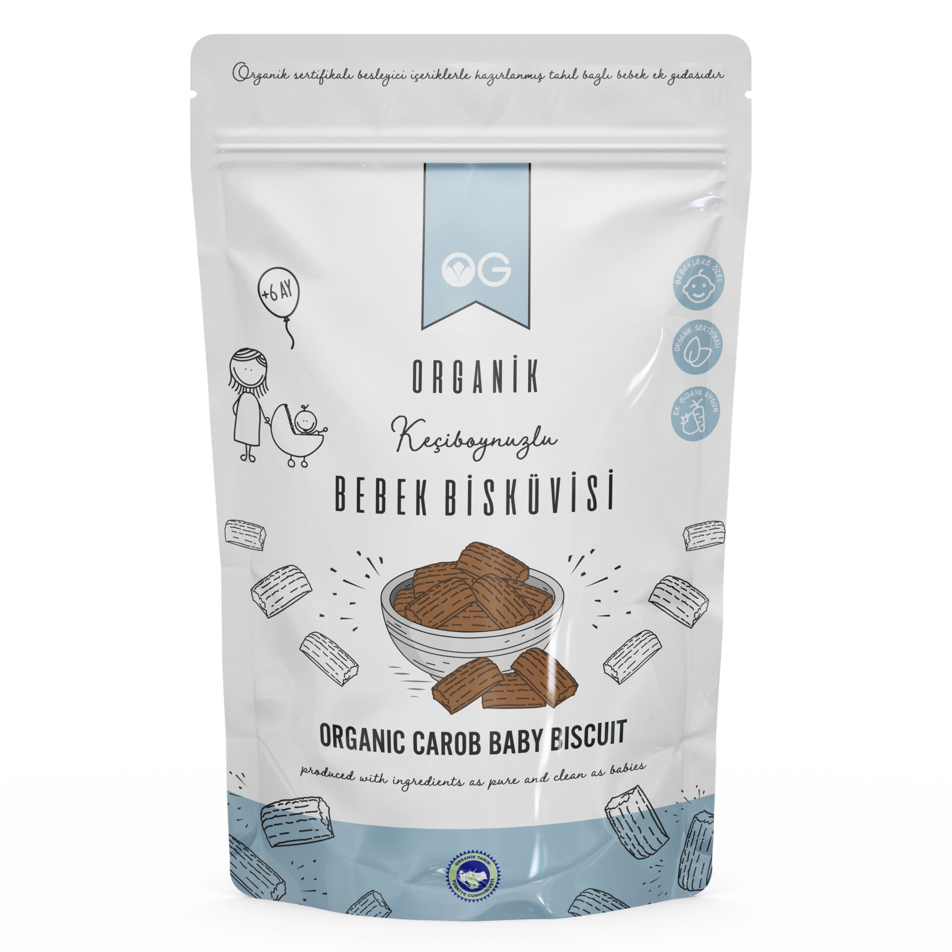 Organik Keçiboynuzlu Bebek Bisküvisi - 150 Gr +6 Ay