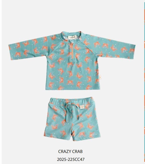UV Korumalı Bebek 2 Parça Mayo-Crazy Crab 0-6 Ay