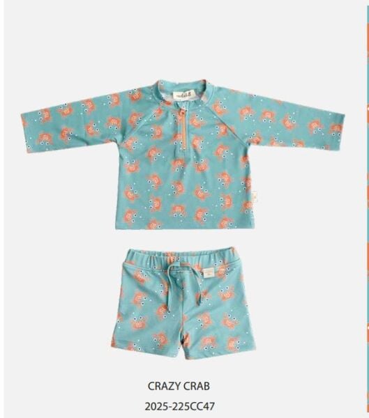 UV Korumalı Bebek 2 Parça Mayo-Crazy Crab 0-6 Ay