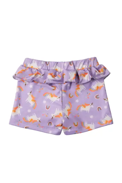 UV Korumalı Alt Üst Kız Bebek Set - Rainbow Unicorn Lilac 18-24 Ay