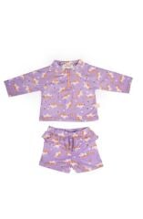 Miela Kids UV Korumalı Alt Üst Kız Bebek Set - Rainbow Unicorn Lilac