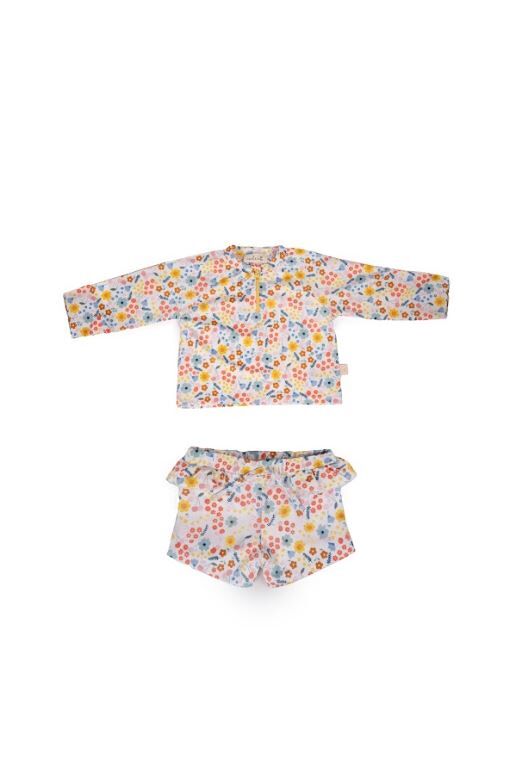 UV Korumalı Alt Üst Kız Bebek Set - Pretty Floral
