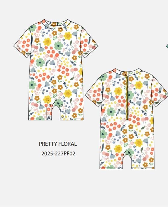 Miela Kids UV Korumalı Bebek Tek Parça Mayo-Pretty Floral