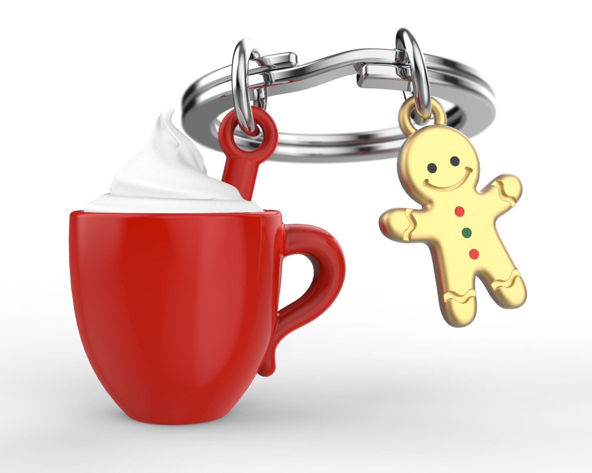 Metalmorphose Köpüklü Fincan Ve Gingerbread Anahtarlık