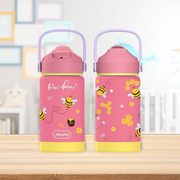 FlipSip Çocuk Su Termosu - Bee Honey, 360 ml