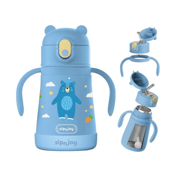 SippyPals Çocuk Su Termosu - Mor, 360 ml