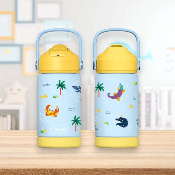 FlipSip Çocuk Su Termosu - Snappy Croc, 360 ml