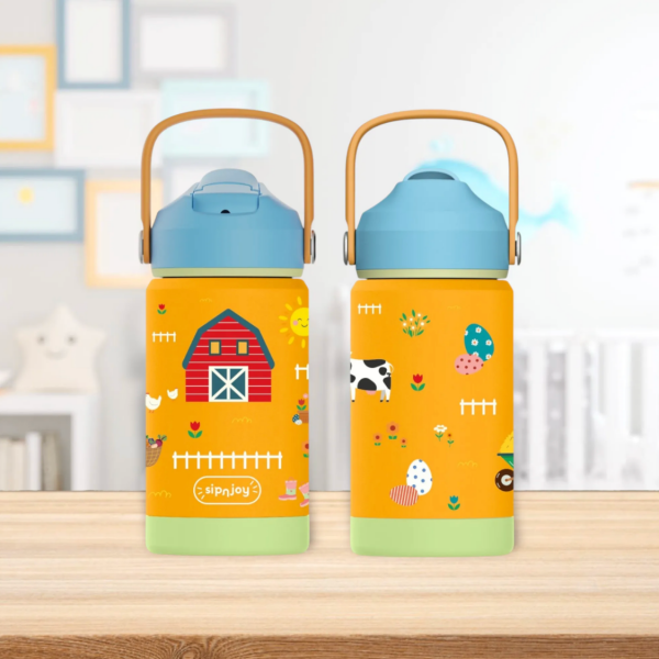 FlipSip Çocuk Su Termosu - Farmyard, 360 ml
