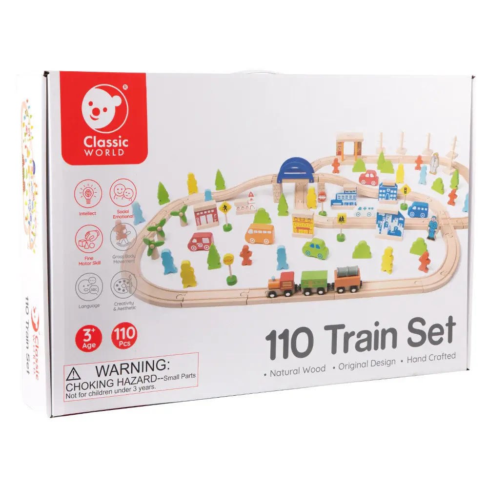 Classic World Ahşap Tren Seti - 110 Parça