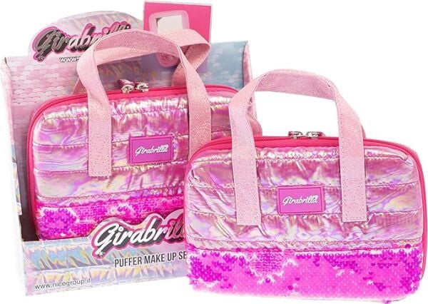 Puffer Pembe Makyaj Çantası