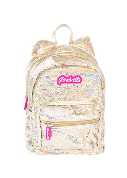 Mini Payetli Kitty Sırt Çantası - Gold