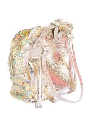 Mini Payetli Kitty Sırt Çantası - Gold
