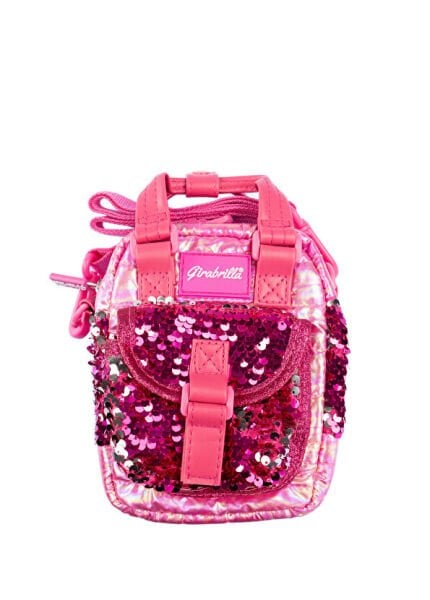 Payetli Puffer Çocuk Omuz Çantası - Fuşya