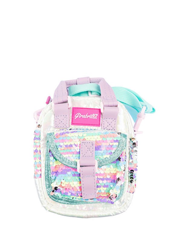 Payetli Puffer Çocuk Omuz Çantası - Turkuaz