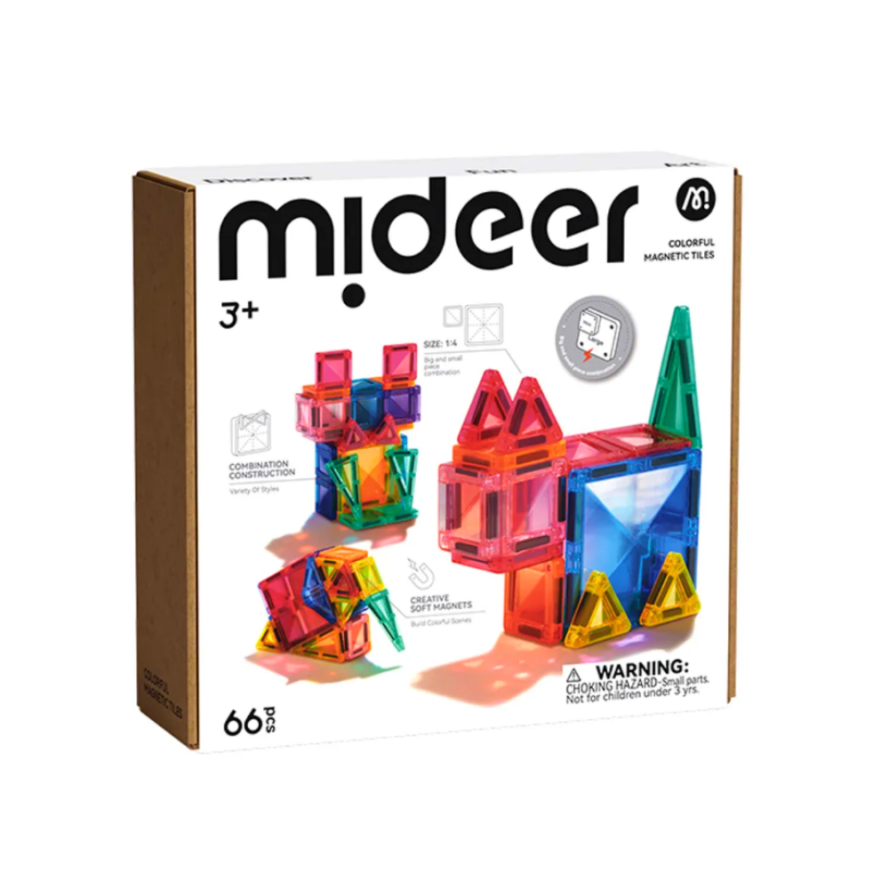 Mideer Magnetic Tiles - Mini Collection, 66 Parça