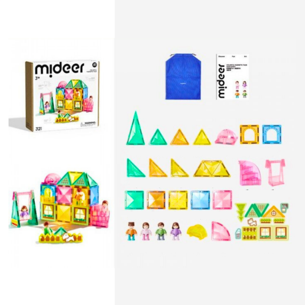 Mideer Magnetic Tiles - Bizim Aile, 32 Parça