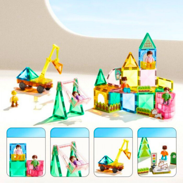 Mideer Magnetic Tiles - Bizim Aile, 32 Parça