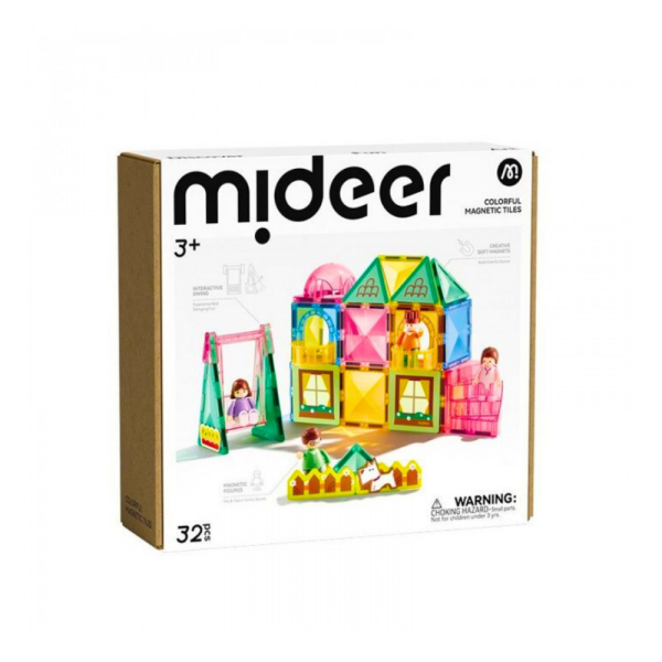 Mideer Magnetic Tiles - Bizim Aile, 32 Parça