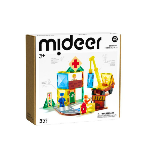 Mideer Magnetic Tiles - Şehir Kahramanları, 33 Parça