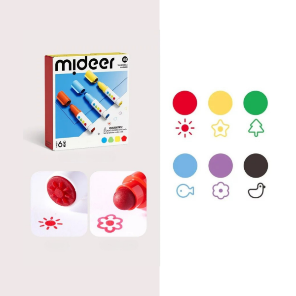 Yuvarlak Uçlu Yıkanabilir Marker - 6 Renk