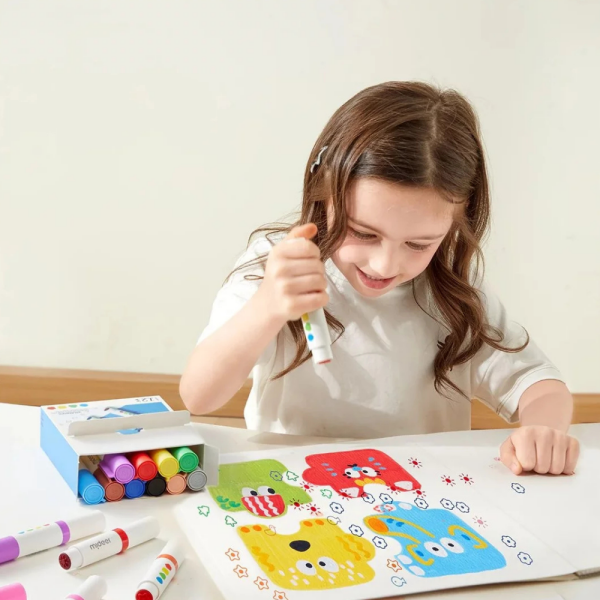 Yuvarlak Uçlu Yıkanabilir Marker - 12 Renk