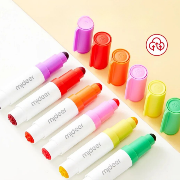 Yuvarlak Uçlu Yıkanabilir Marker - 12 Renk