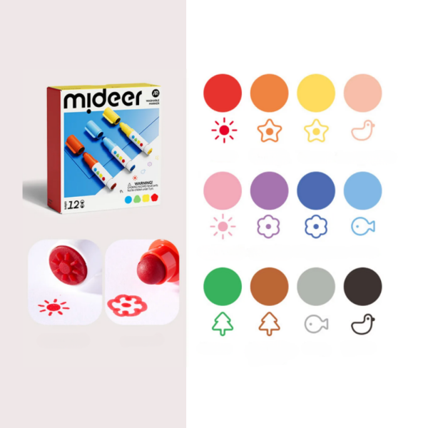 Yuvarlak Uçlu Yıkanabilir Marker - 12 Renk