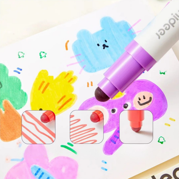 Yuvarlak Uçlu Yıkanabilir Marker - 12 Renk