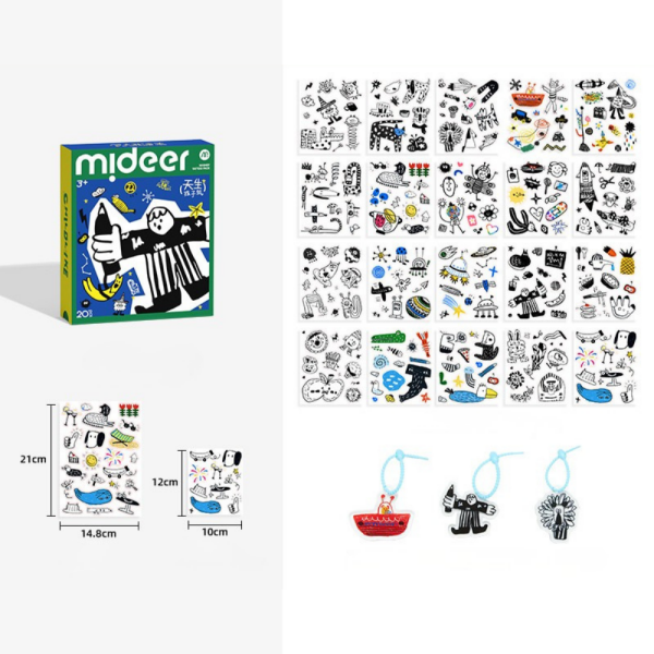 Basic Eğlenceli Dövme Çıkartmaları - Mavi, 20 Parça